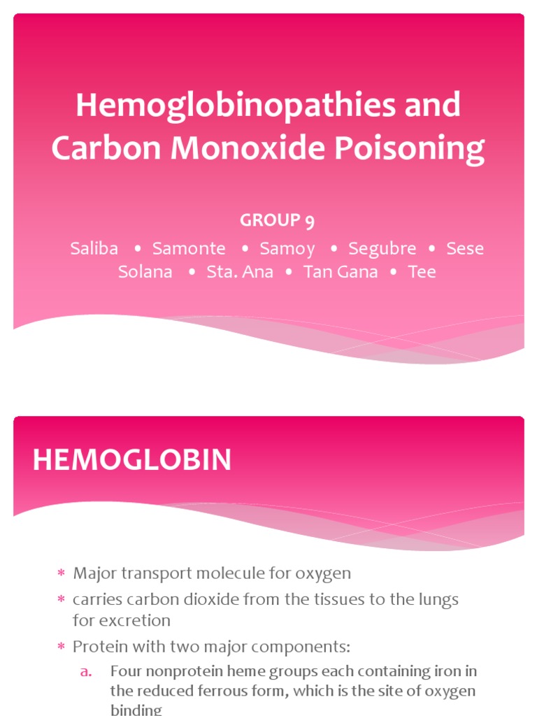 Hemoglobinopathies and Carbon Monoxide Poisoning | PDF | Hemoglobin ...