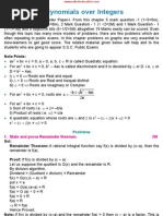 Polynomials Over Integers: Note Prints