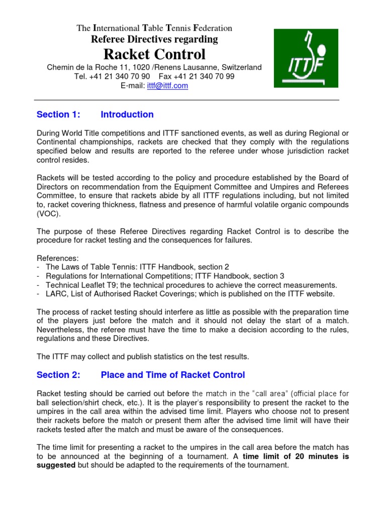 2012 Racket Control Directives | PDF | Referee | Government Information