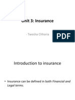 Unit 3: Insurance: - Twesha Chharia