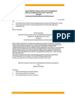 Surat Edaran Menteri Tenaga Kerja dan Transmigrasi Nomor SE-180/MEN/PPK-SES/VI/2007 Tahun 2007 tentang PELAPORAN KETENAGAKERJAAN DI PERUSAHAAN