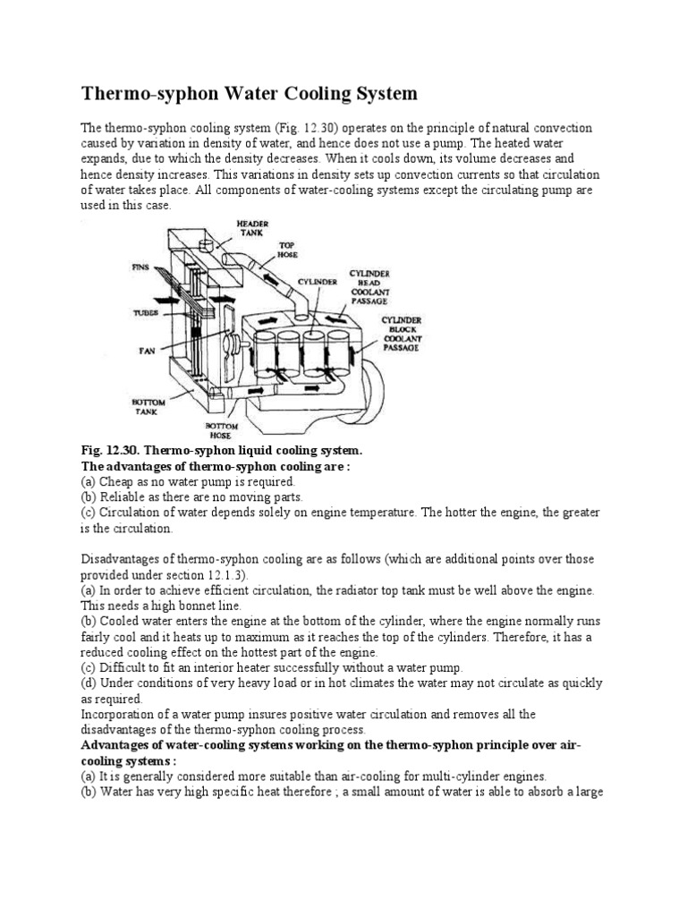Thermo Syphon Water Cooling System Pdf Thermostat Pump