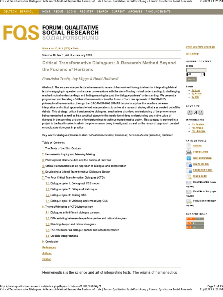 Qualitative Social Research | PDF