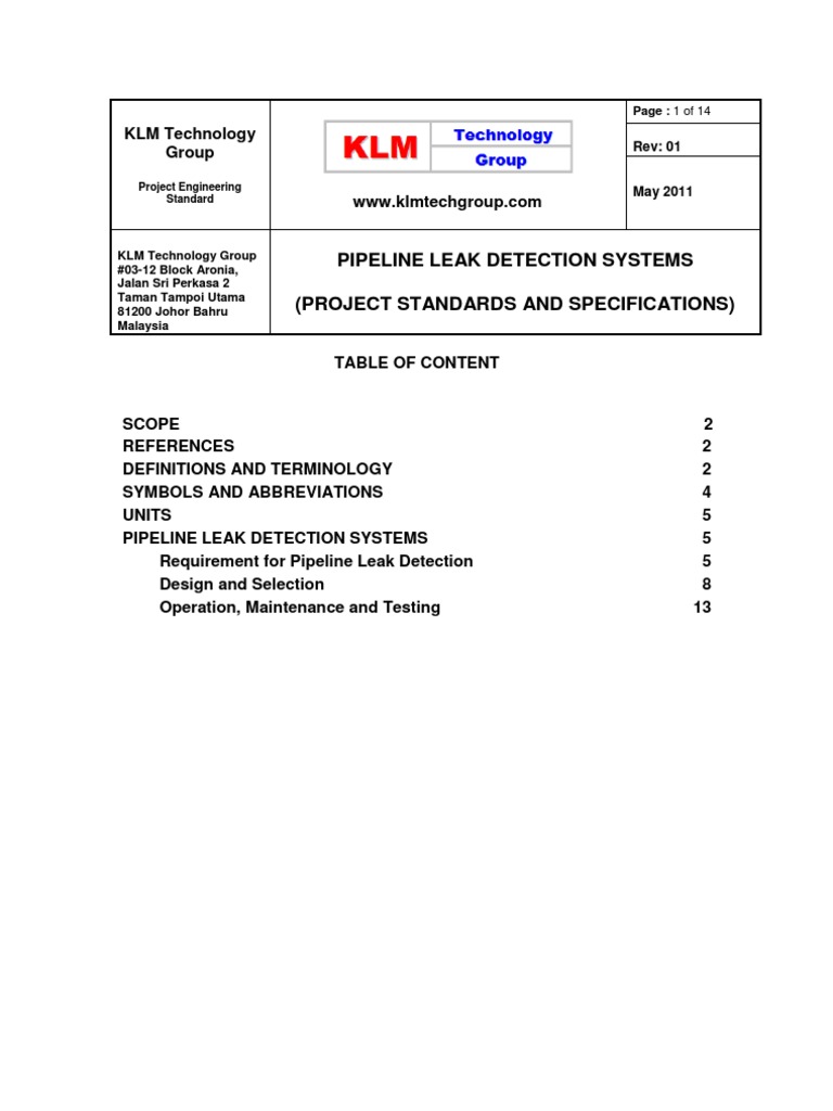 Breakwater Leak Detection Standards | PDF | Pipeline Transport | Leak