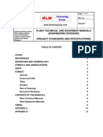 PROJECT STANDARDS and SPECIFICATIONS Plant Technical and Equipment Manuals Rev01