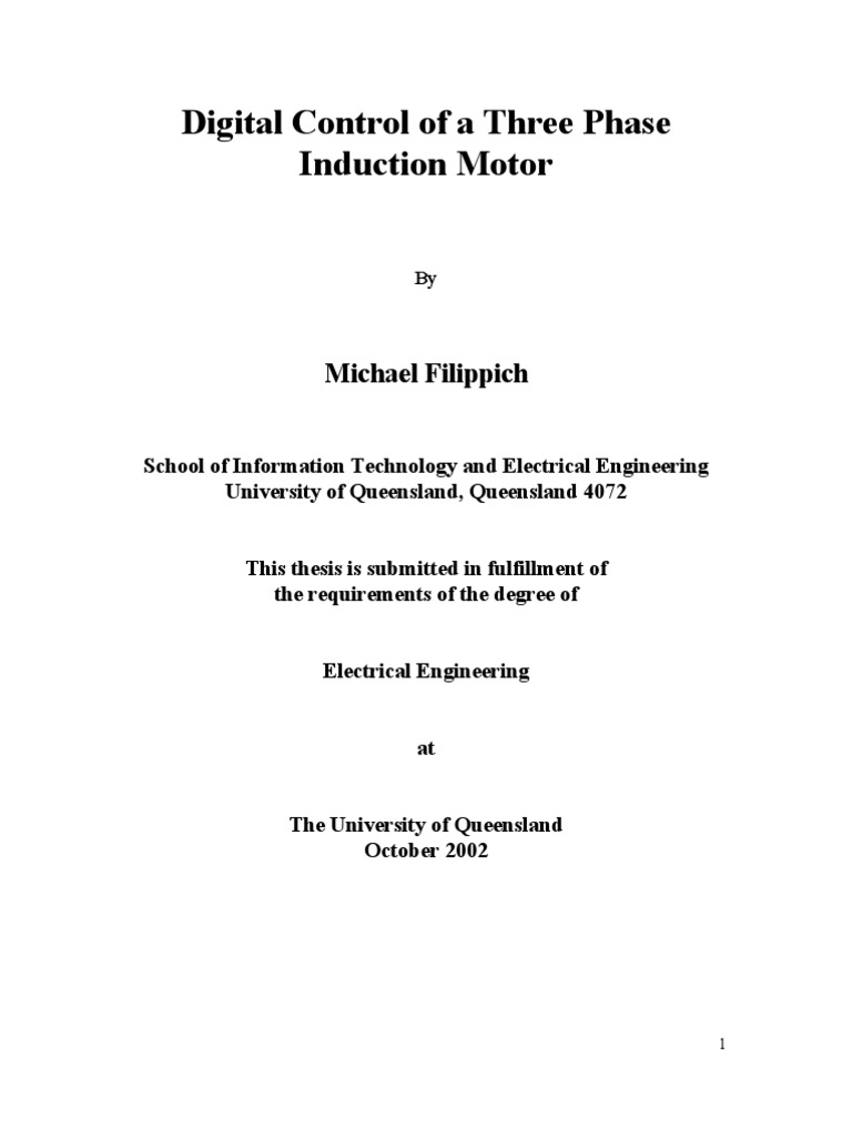 Digital Control of A Three Phase Induction Motor | PDF | Power Inverter ...