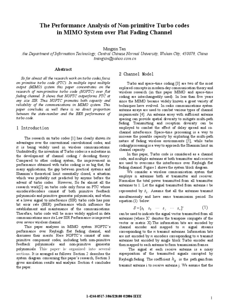 The Performance Analysis of Non-Primitive Turbo Codes in MIMO System ...