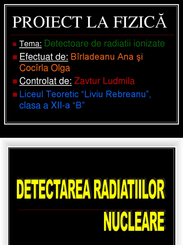 Detectoare De Radiatii Nucleare