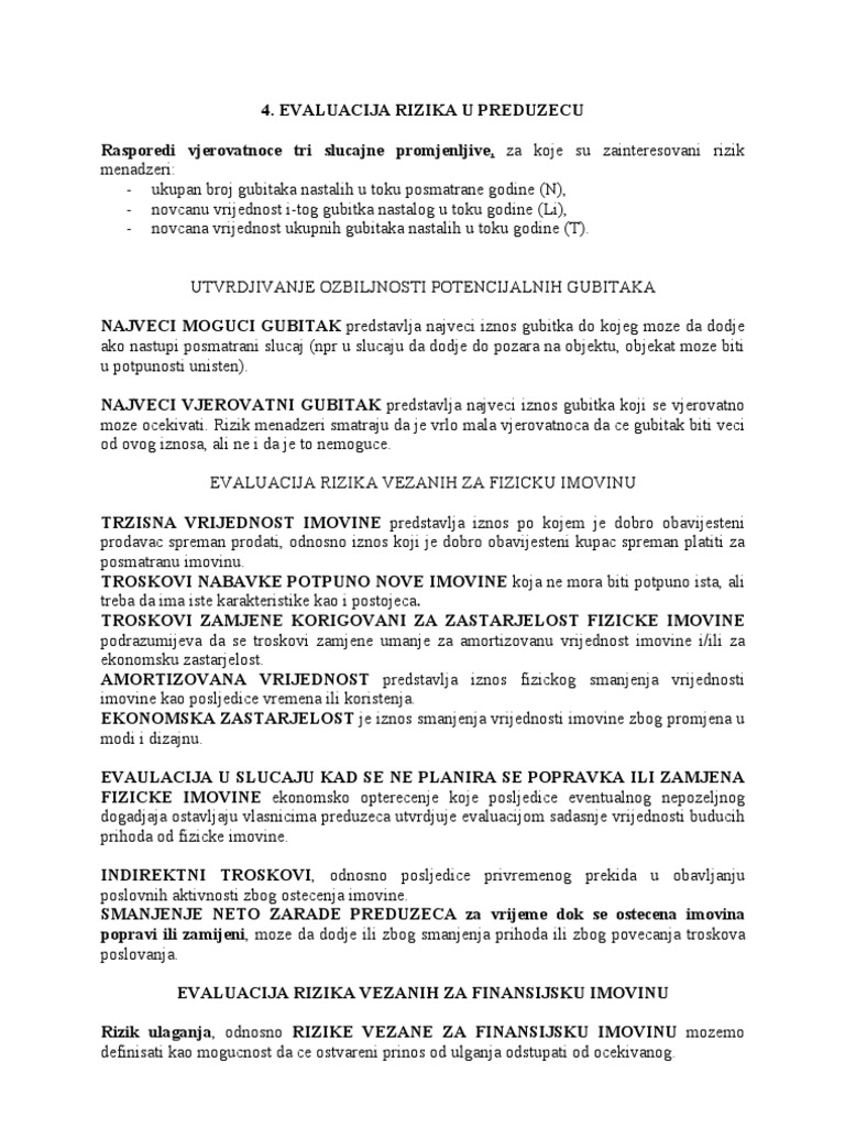 Evaluacija Rizika | PDF