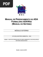 Manual Preenchimento ADA 2010 ADAWeb