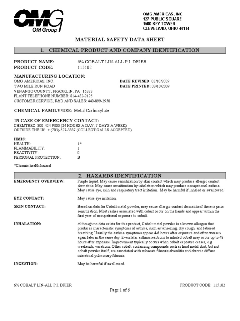 6 Cobalt LinAll P.I. Drier (2009) PDF Allergy Asthma