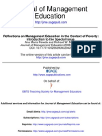 Reflections on Management Education in the Context of Poverty