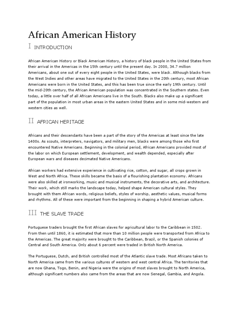 Evolution of African American History | PDF | Slavery In The United ...
