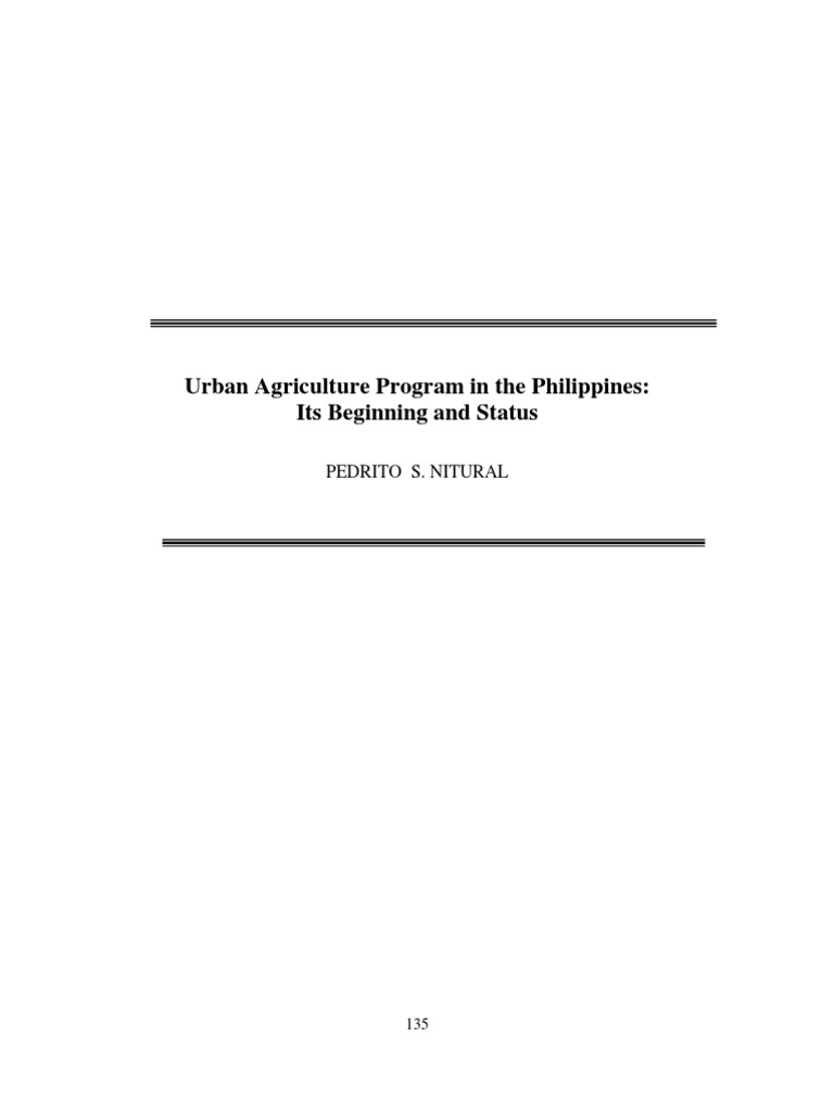 Urban Agriculture in the Philippines: Status | PDF | Urban Agriculture ...