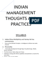 INDIAN MANAGEMENT THOUGHTS AND PRACTICES