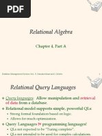 Relational Algebra: Chapter 4, Part A