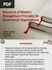 Relevance of Modern Management Principles for Government Organizations