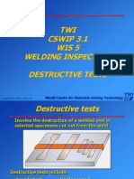 TWI CSWIP 3.1 Wis 5 Welding Inspection Destructive Tests: World Centre For Materials Joining Technology