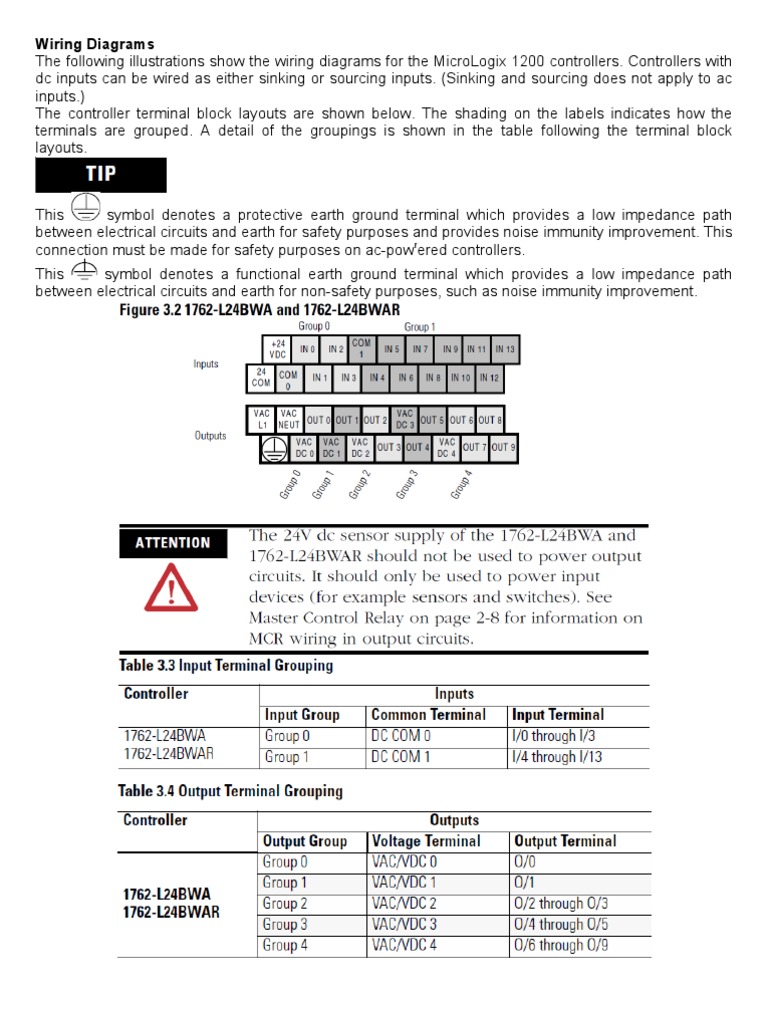 Wiring Diagrams MICROLOGIX 1200 SERIE C.pdf | Relay | Inductance