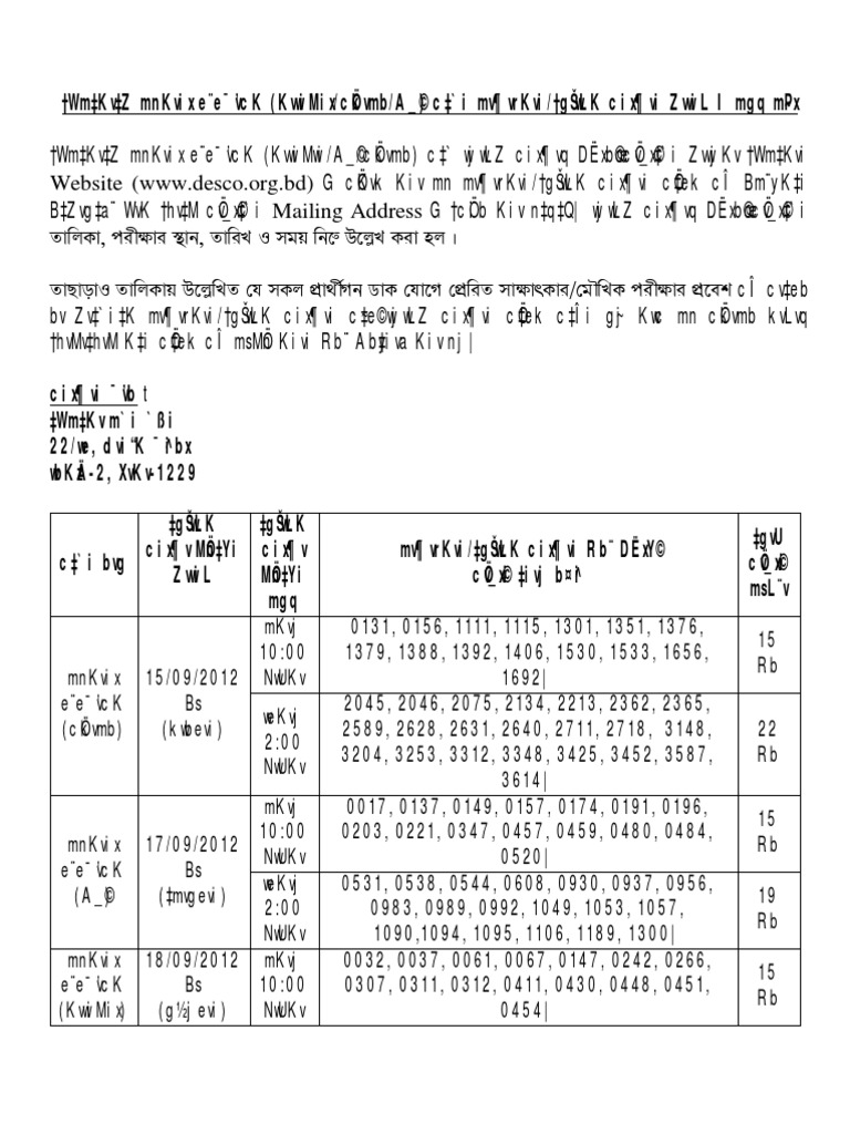 Desco Viva List