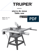 Sierra de Mesa Table Saw: Instructivo