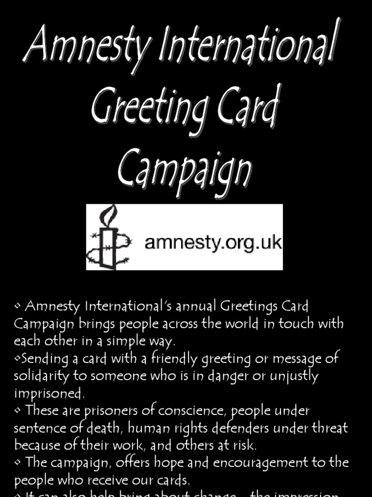 Amnesty International Greeting Card Campaign | Amnesty International ...