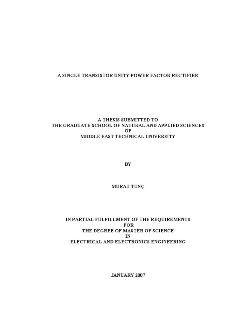 Electrical Engineering Thesis | PDF | Rectifier | Ac Power
