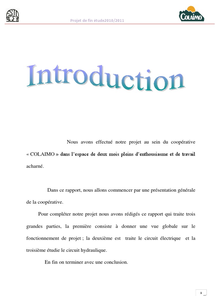 Introduction Rapport De Stage