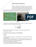 Natural Frequency and Resonance Experiments