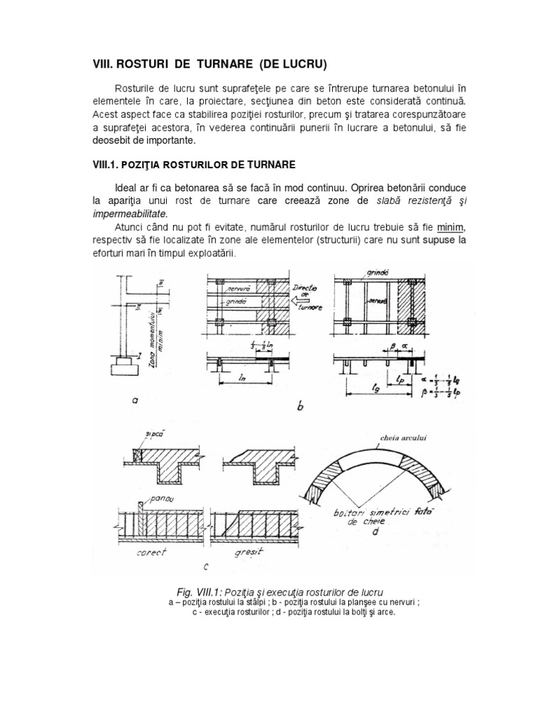 Curs II.2 - Rosturi de Turnare. Compactarea Betonului | PDF