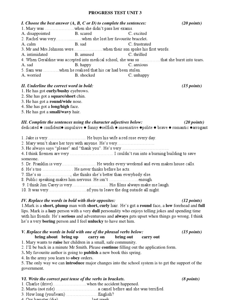 Progress Test Unit 3 Answers | PDF | Ellipsis | Grammar