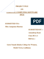 Project File ON Personal Computing Software (PCS)