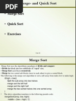 Merge Sort - Quick Sort - Exercises: Unit 28 1