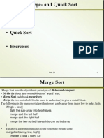 Merge Sort - Quick Sort - Exercises: Unit 28 1
