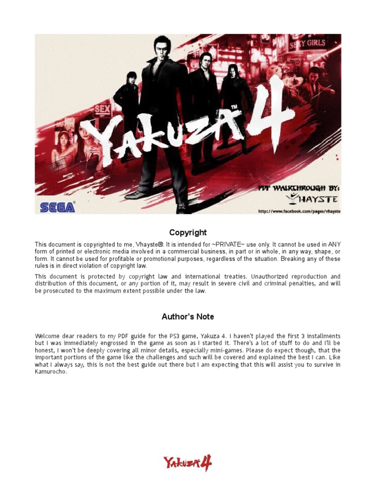 Yakuza 4 | PDF | Leisure