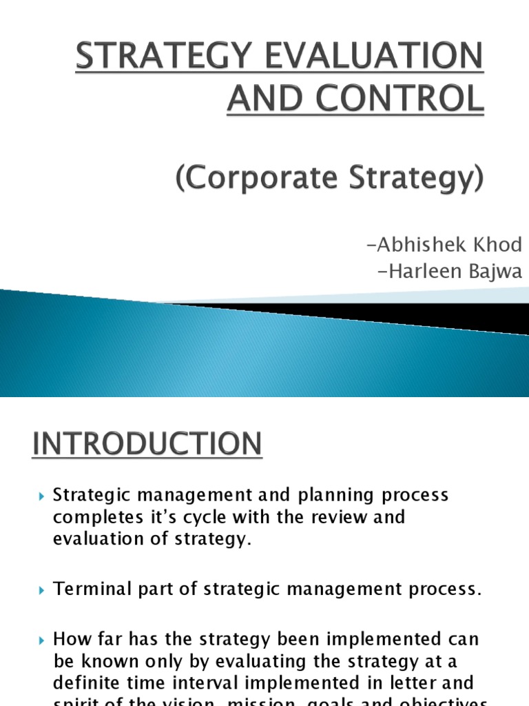 Strategy Evaluation and Control Process | PDF