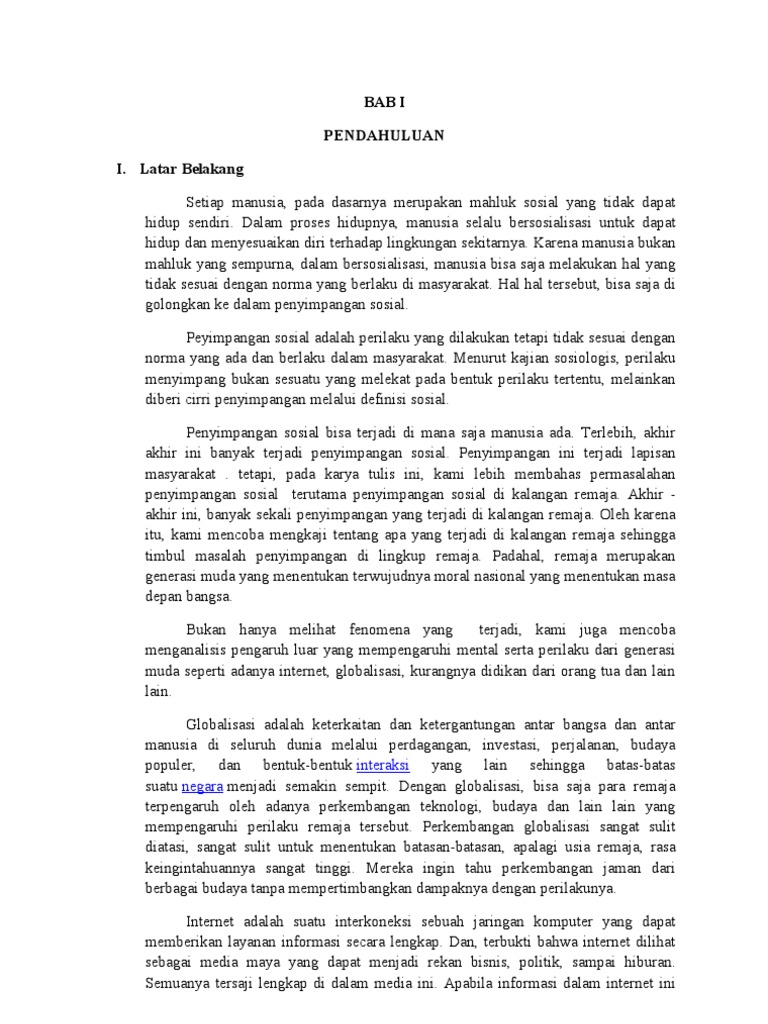 Contoh Makalah Sosiologi Tentang Penyimpangan Sosial Goreng