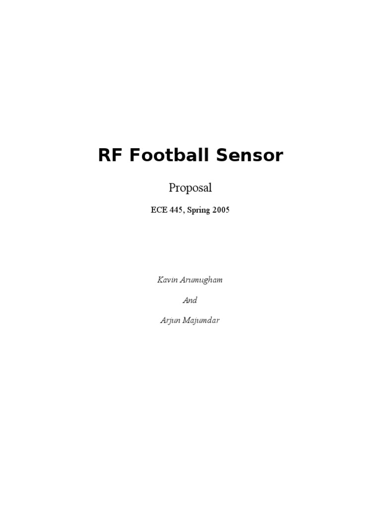 Football Sensor System Proposal | PDF | Accelerometer | Microcontroller
