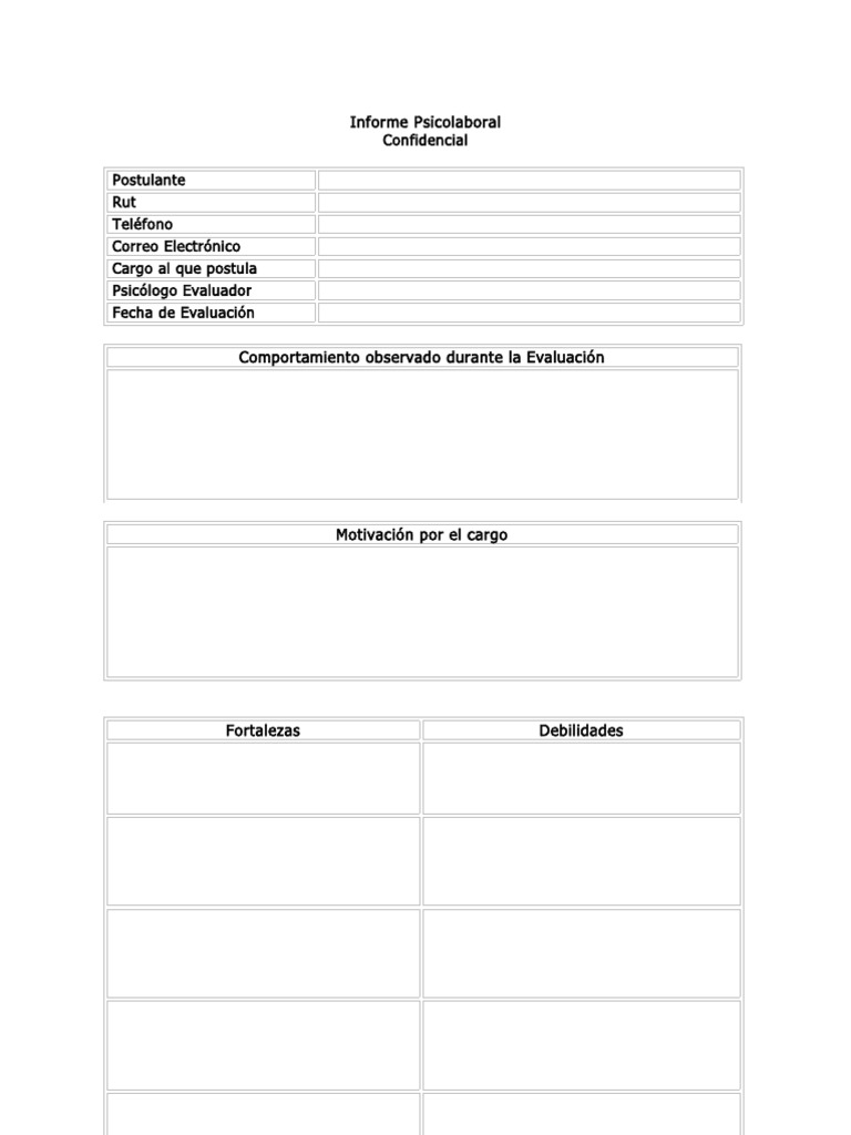 Formato de Entrevista Laboral Cognición Sicología y