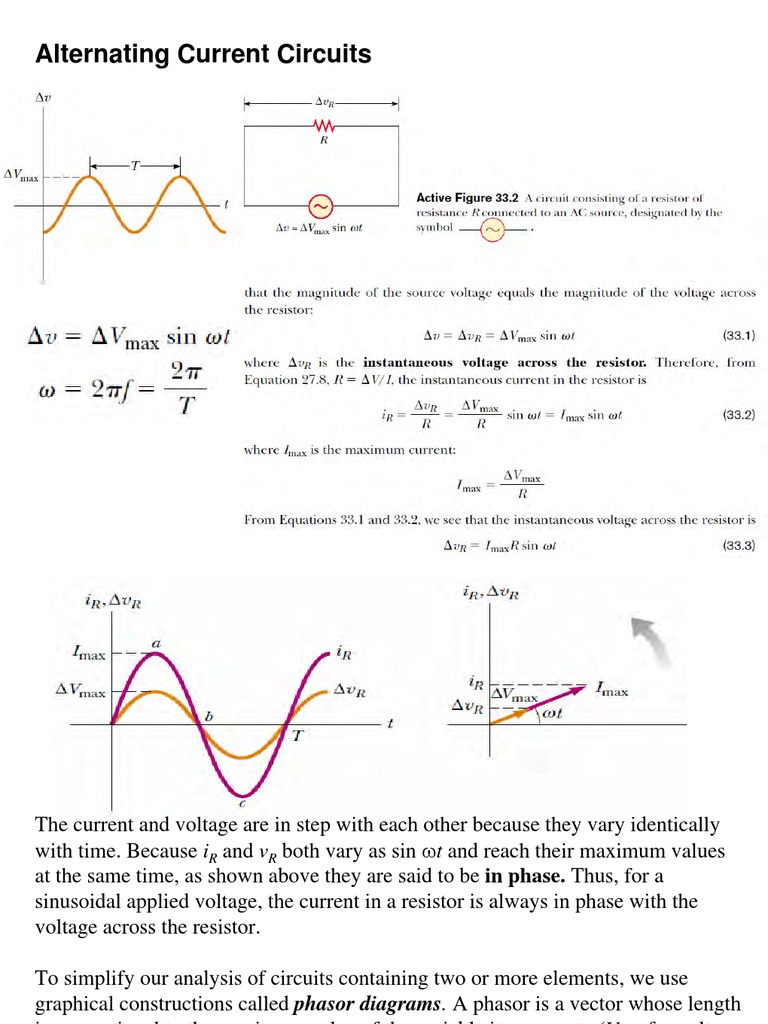 AC Circuits & Phasor Diagrams | PDF