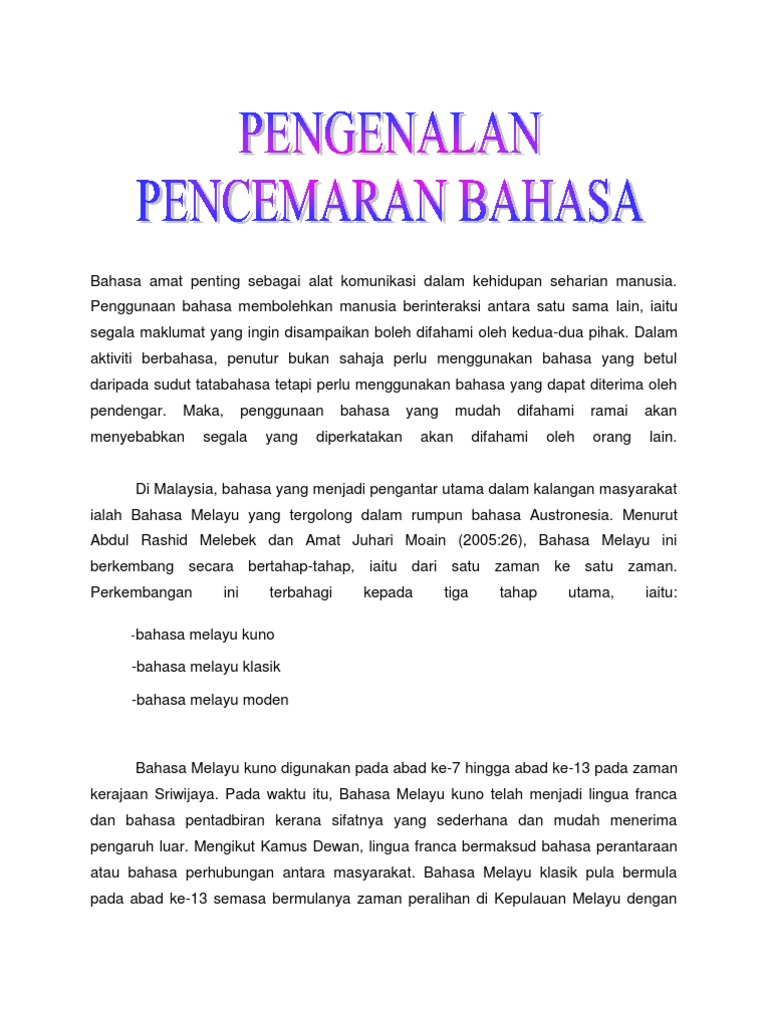 Pencemaran Bahasa Pdf