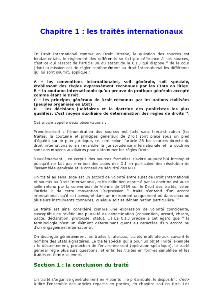 Introduction aux traités internationaux | PDF | Traité | Loi internationale
