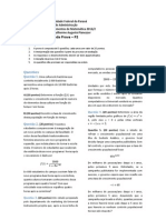 Prova 2 de Complementos de Matemática - Administração UFPR