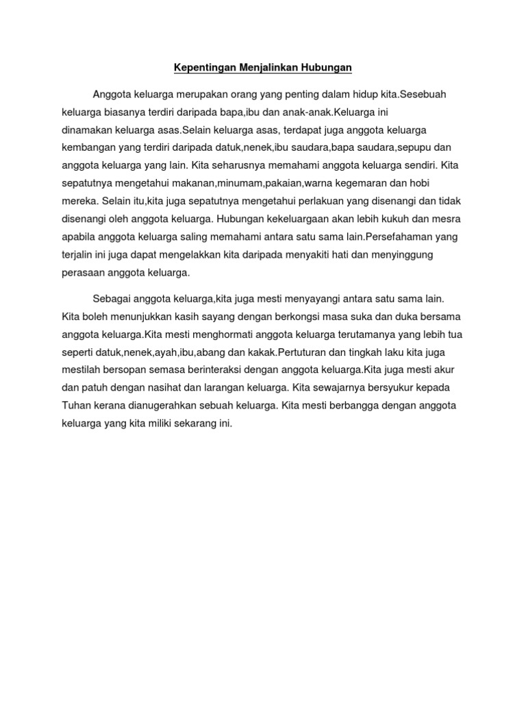 Kepentingan Menjalinkan Hubungan Kepentingan Menjalinkan Hubungan
