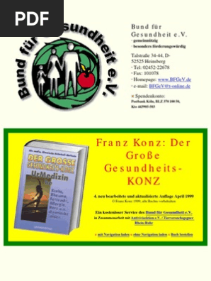 Der Grosse Gesundheits Konz Urmedizin H Franz Konz - 