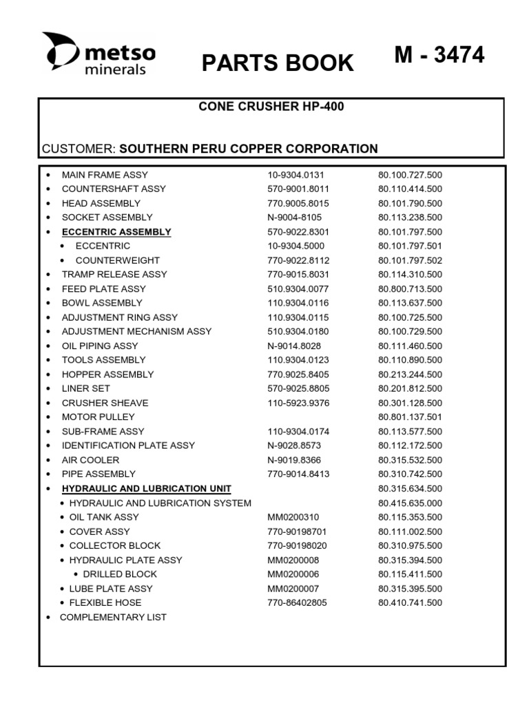 Parts Book PDF Screw Mechanical Engineering