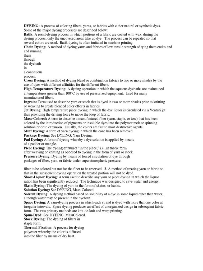 Dyeing Pdf Dye Dyeing