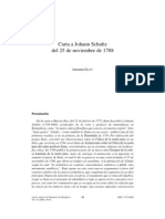 Kant argumenta a favor del carácter sintético de los juicios aritméticos en carta a Johann Schultz de 1788