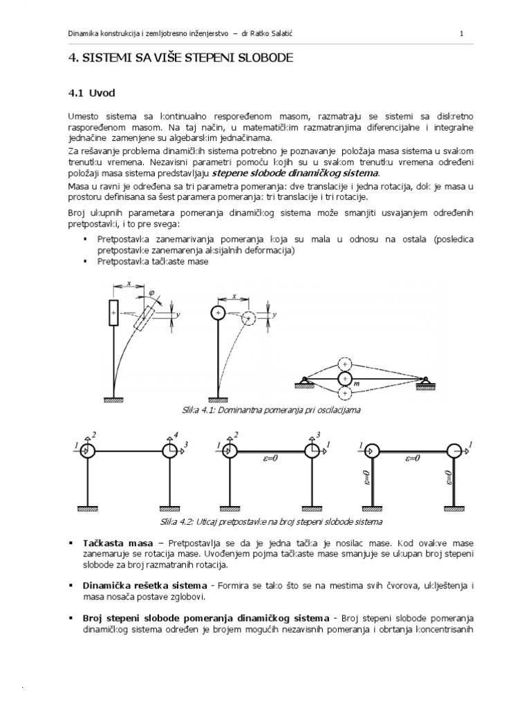 Sistemi Sa Više Stepeni Slobode | PDF