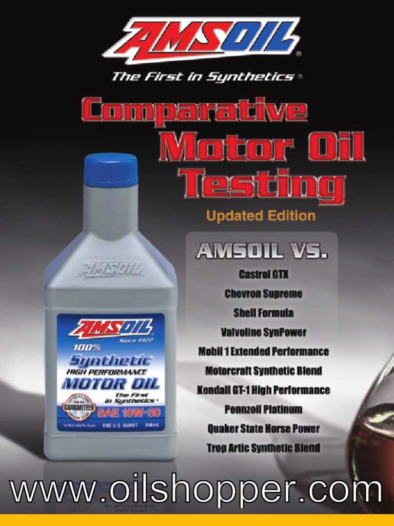 Motor Oil Test Results Synthetic and Conventional PDF Motor Oil